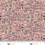 Blank Quilting - Spread The Word - Abstract Letters & Numbers, Pink