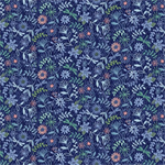 Studio E - Bella Blue Birds - Tiny Flowers, Indigo