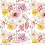 Riley Blake - Painted Petals - Large Floral, White