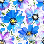 Hoffman California - Fluttering By - Flowers, Bright Blue