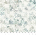 Northcott - Altitude - Mini Trees, Off White/Blue