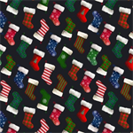 Windham Fabrics - Winter Wonder - Holiday Stockings, Night