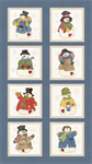 Marcus Fabrics - Friends & Flakes - 24^ Snowmen Block Panel, Multi
