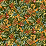 Studio E - Baskets Of Autumn Blessings - Allover Leaves, Forest