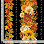 Timeless Treasures - Give Thanks - 11^ Stripes, Black