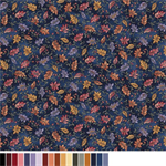 Benartex Traditions - Autumn Breeze - Dancing Leaves, Navy