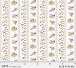 P & B Textiles - Flowers & Feathers - 10 1/2^ Repeating Stripe, Multi