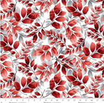 Henry Glass - Scarlet's Treasure - Leaves, White Red
