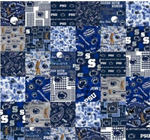 Sykel - Penn State - 60^ Cheater Quilt Allover, Blue