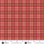 Andover Fabrics - Jingle Bell - Pajama Plaid, Cranberry
