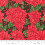 Moda - Holiday Cheer - Vintage Poinsettia, Midnight Poinsettia