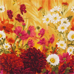 Timeless Treasures - Dahlia - Large Scale Dahlia, Red/Yellow