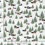 Timeless Treasures - Winter Wonderland Flannel - Water Cabin Scenic, Multi