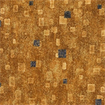 Robert Kaufman - Gustav Klimt - Metallic Gold Triangles, Black