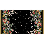 Quilting Treasures - Dynasty - Floral Double Border, Black