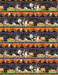 Wilmington Prints - Spooky Tails - Border Stripe, Multi