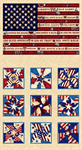 Henry Glass - Libertyville - 24^ Flag And Pinwheel Panel, Cream
