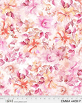 P & B Textiles - 108^ Emma - Large Floral Design, Pink/Peach