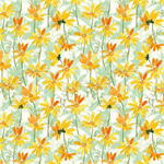 Clothworks - Flower Shop - Daisies, Gold