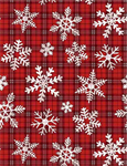Timeless Treasures - Softie/Minky Print - Snowflakes on Plaid, Red