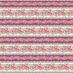 Blank Quilting - Flourish - Floral Border Stripe, Magenta