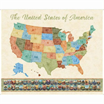 Quilting Treasures - On The Road Again - 36^ Map Panel, Multi