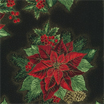 Robert Kaufman - Holiday Flourish 13 - Poinsettia, Black