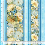 Timeless Treasures - Forest Whisper - 11^ Stripes Floral, Blue