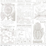Riley Blake - 107/108^ Sewing Seeds III - Garden Blender, Gray