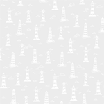 P & B Textiles - Ramblings By The Sea - Lighthouse Beacons, White on White