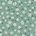 Marcus Fabrics - Aunt Grace Garden Variety - White Daisies, Aqua