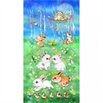 Studio E - Bunny Meadows - 24^ Bunnies Panel, Emerald