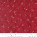 Moda - When Snow Falls - Tossed Greenery, Berry Red