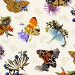 Elizabeth Studio - Butterflies & Moths - Butterflies & Flowers, Cream