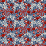 Lumin Fabrics - Stripes and Stars - Rose Floral, Blue