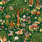 Oasis Fabrics - Forest Babies - Allover Babies in Forest, Green