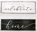Double Sided Wooden Sign - ^Home/Celabrate^  (Reversible)