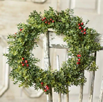 Wreath - New England Boxwood with Berries 18^