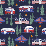 Blank Quilting - Camp USA - Night Camping, Dark Blue