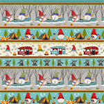 Studio E - Camping Gnomes - Border Stripe, Multi