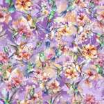 Lumin Fabrics - Flight of Fancy - Happy Hummingbirds, Purple