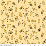 Riley Blake - Designer Flannel - Winnie The Pooh - Toss, Sunshine