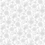 Timeless Treasures - Whiteout - Jacobean Floral, White on White