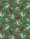 Wilmington Prints - Snowy Gnomies - Hat Toss, Green