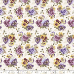 Marcus Fabrics - Dandy Pansies - Pansy Garden, Cream