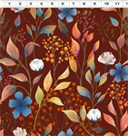Clothworks - Midnight Flora - Digital Meadow, Brick