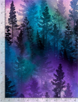 Timeless Treasures - Aurora - Trees, Purple