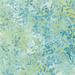 Benartex - Batiks - Bali Caribbean - Floral Sprigs, Aqua/Lime