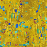 Timeless Treasures - Gilded Plume - Abstrat Metallic Shapes, Gold