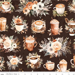 Riley Blake - Coffee Time - Cups of Coffee, Brown
